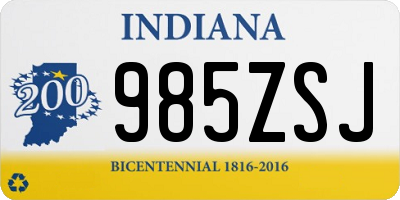 IN license plate 985ZSJ