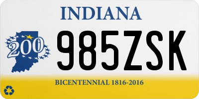 IN license plate 985ZSK