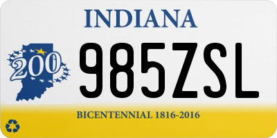 IN license plate 985ZSL