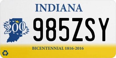 IN license plate 985ZSY