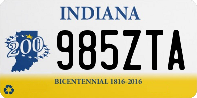 IN license plate 985ZTA