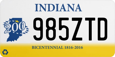 IN license plate 985ZTD