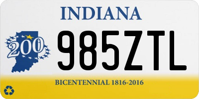 IN license plate 985ZTL