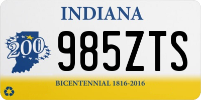 IN license plate 985ZTS