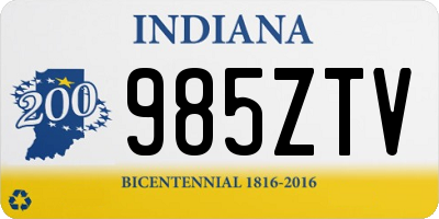 IN license plate 985ZTV