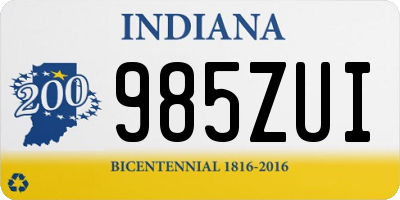 IN license plate 985ZUI