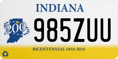 IN license plate 985ZUU