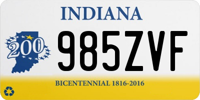 IN license plate 985ZVF