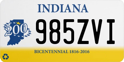 IN license plate 985ZVI