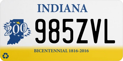 IN license plate 985ZVL