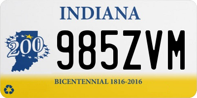 IN license plate 985ZVM