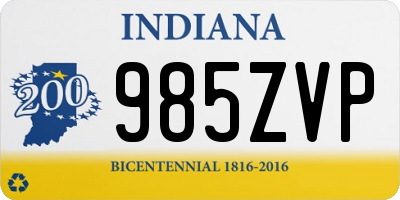 IN license plate 985ZVP