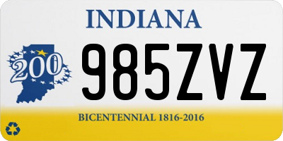 IN license plate 985ZVZ