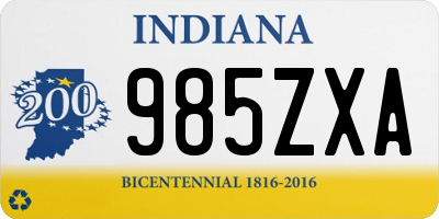 IN license plate 985ZXA