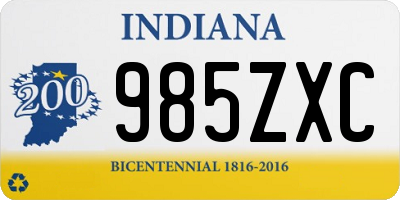 IN license plate 985ZXC