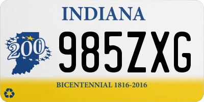 IN license plate 985ZXG