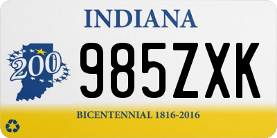 IN license plate 985ZXK