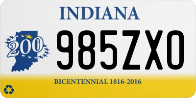 IN license plate 985ZXO