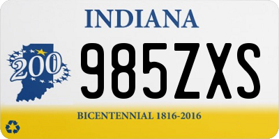 IN license plate 985ZXS
