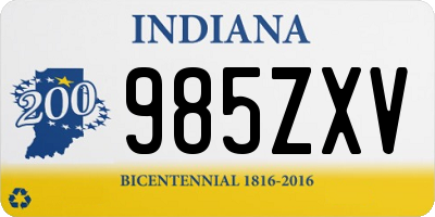 IN license plate 985ZXV