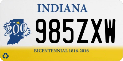 IN license plate 985ZXW