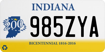 IN license plate 985ZYA