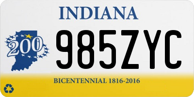 IN license plate 985ZYC