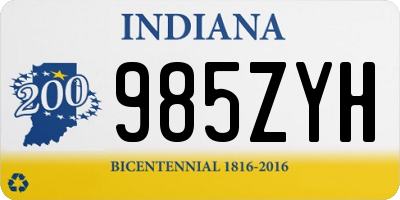 IN license plate 985ZYH