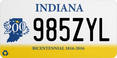 IN license plate 985ZYL