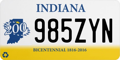 IN license plate 985ZYN