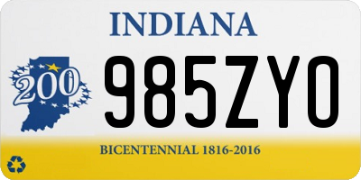 IN license plate 985ZYO