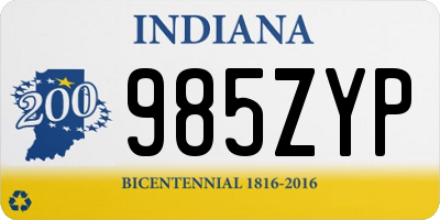 IN license plate 985ZYP