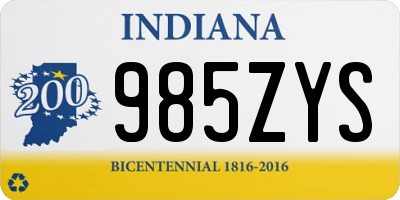 IN license plate 985ZYS