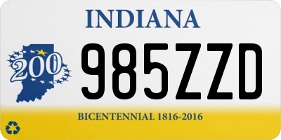 IN license plate 985ZZD