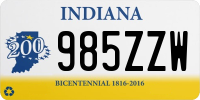 IN license plate 985ZZW