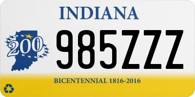 IN license plate 985ZZZ