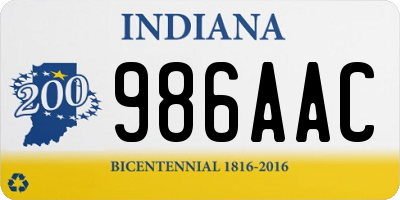 IN license plate 986AAC