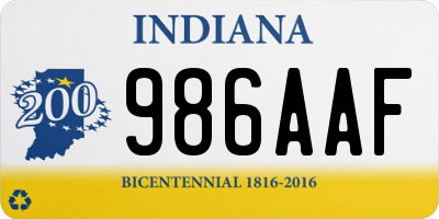 IN license plate 986AAF