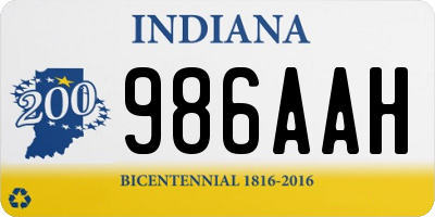 IN license plate 986AAH