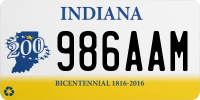 IN license plate 986AAM