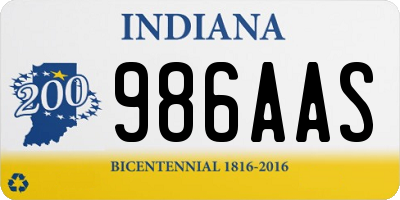 IN license plate 986AAS