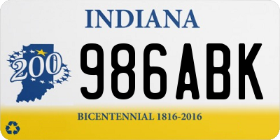 IN license plate 986ABK