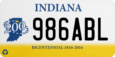 IN license plate 986ABL