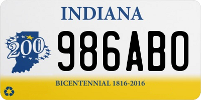 IN license plate 986ABO