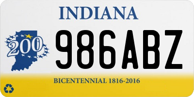 IN license plate 986ABZ