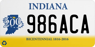 IN license plate 986ACA