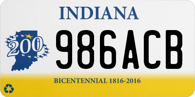 IN license plate 986ACB