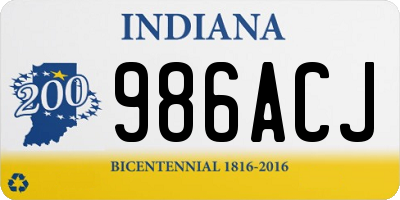 IN license plate 986ACJ