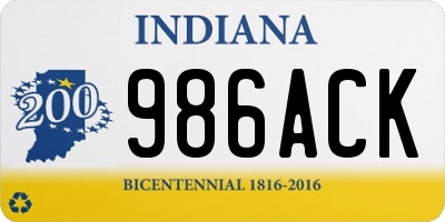 IN license plate 986ACK