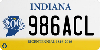 IN license plate 986ACL